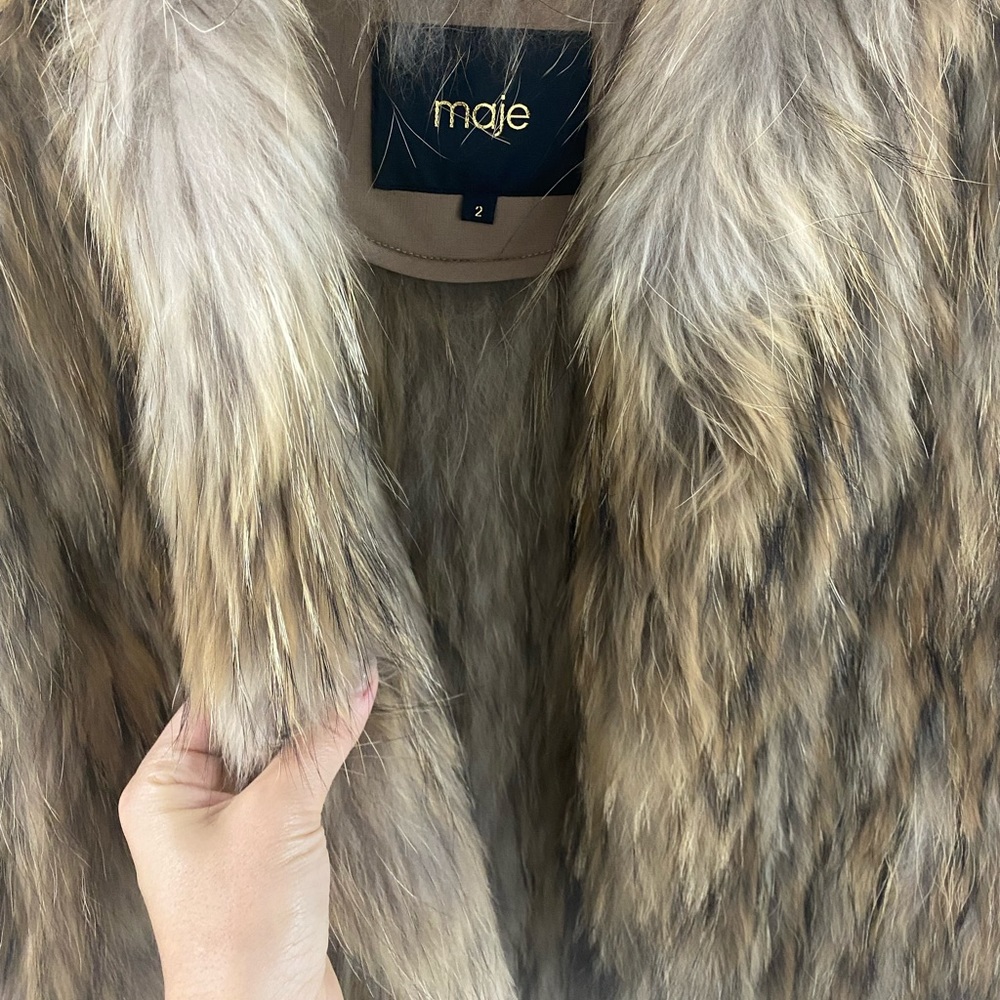 Beautiful MAJE genuine fur vest sz 2 M